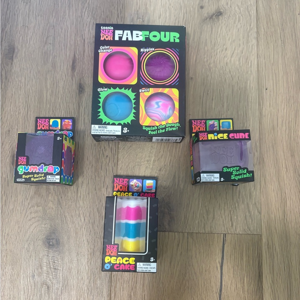 Nee Doh Fab Four & Assorted Squish Toys - Multicolor & other authentic. OBO